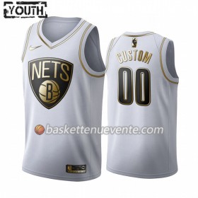 Maillot Basket Brooklyn Nets Personnalisé 2019-20 Nike Blanc Golden Edition Swingman - Enfant